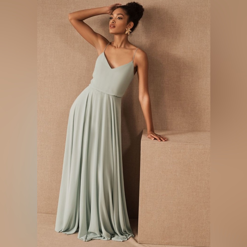 Jenny Yoo Long Formal Dress - Morning Mist